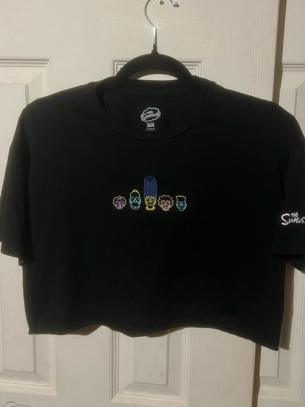 The Simpsons Black Cropped Family Graphic Tee Size S